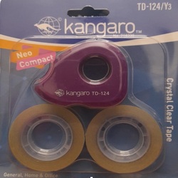 Kangaro Tape Dispenser TD-124 Y3 n 2Nos Clear Tape